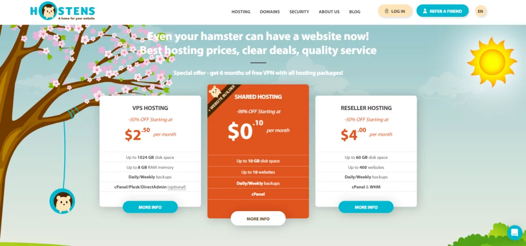 Hosten affordable web hosting