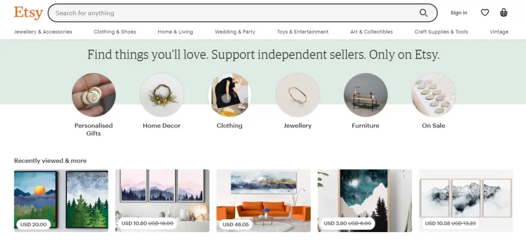 etsy e-commerce